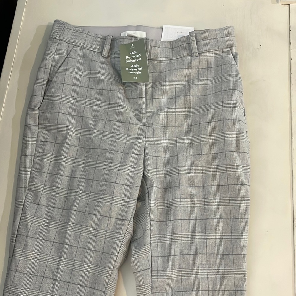H&M gray plaid slacks